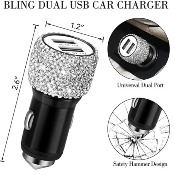 FLAPI Bling Car Accessories Set - Silver - Picture 2 of 3